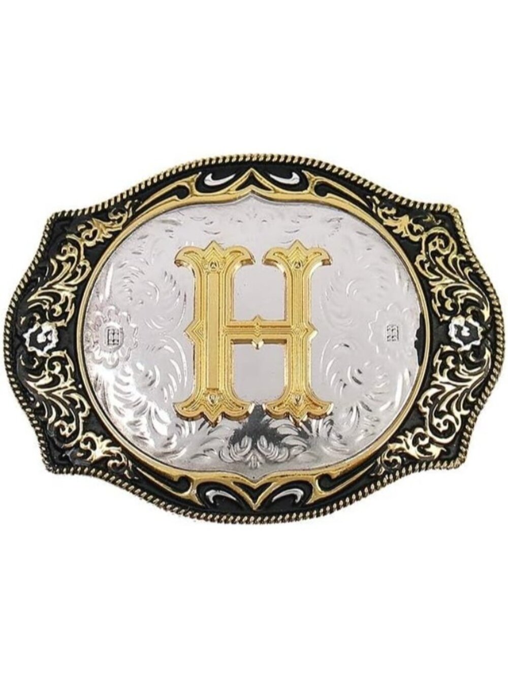 unisex H Imported Cowboy Rodeo Gold Initial Letter Belt Buckle
